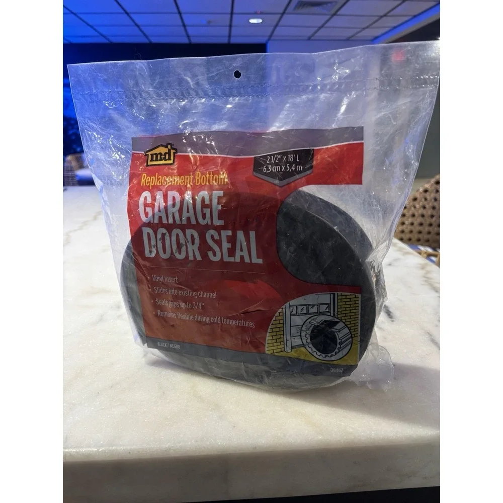 Brand New M-D Building Product 18 Ft. Black Vinyl Replacement Garage Door Seal 1